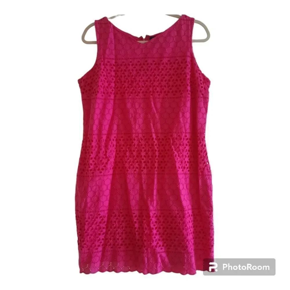 Lands End Petite Sleeveless Eyelet Shift Dress